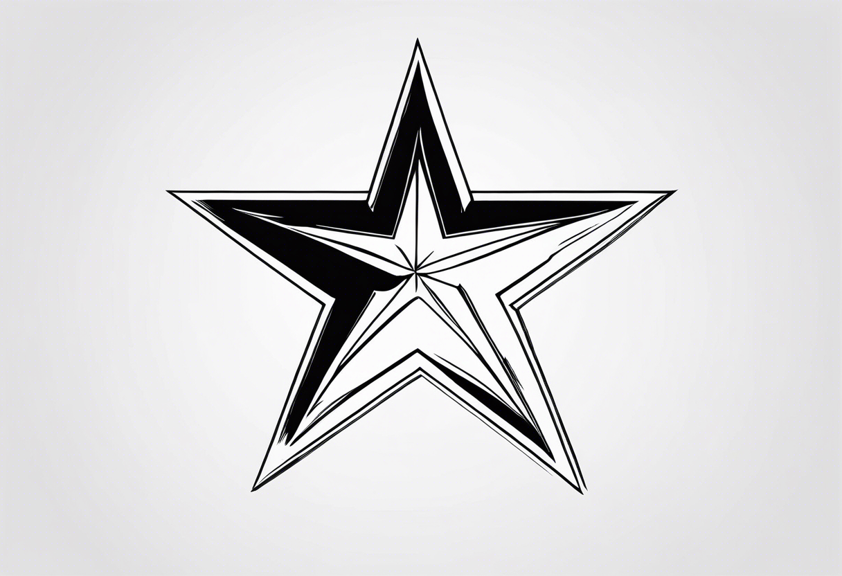 black and white dallas cowboy star tattoo idea