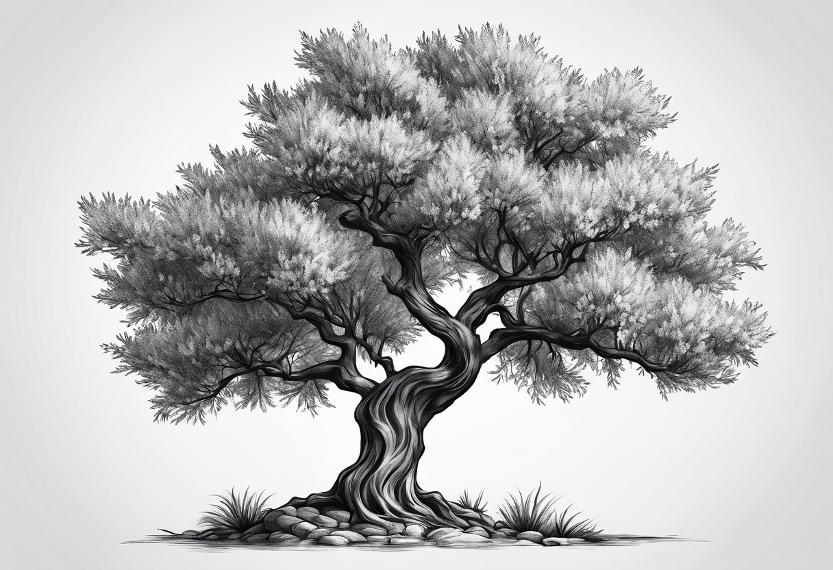 Russian olive tree tattoo idea