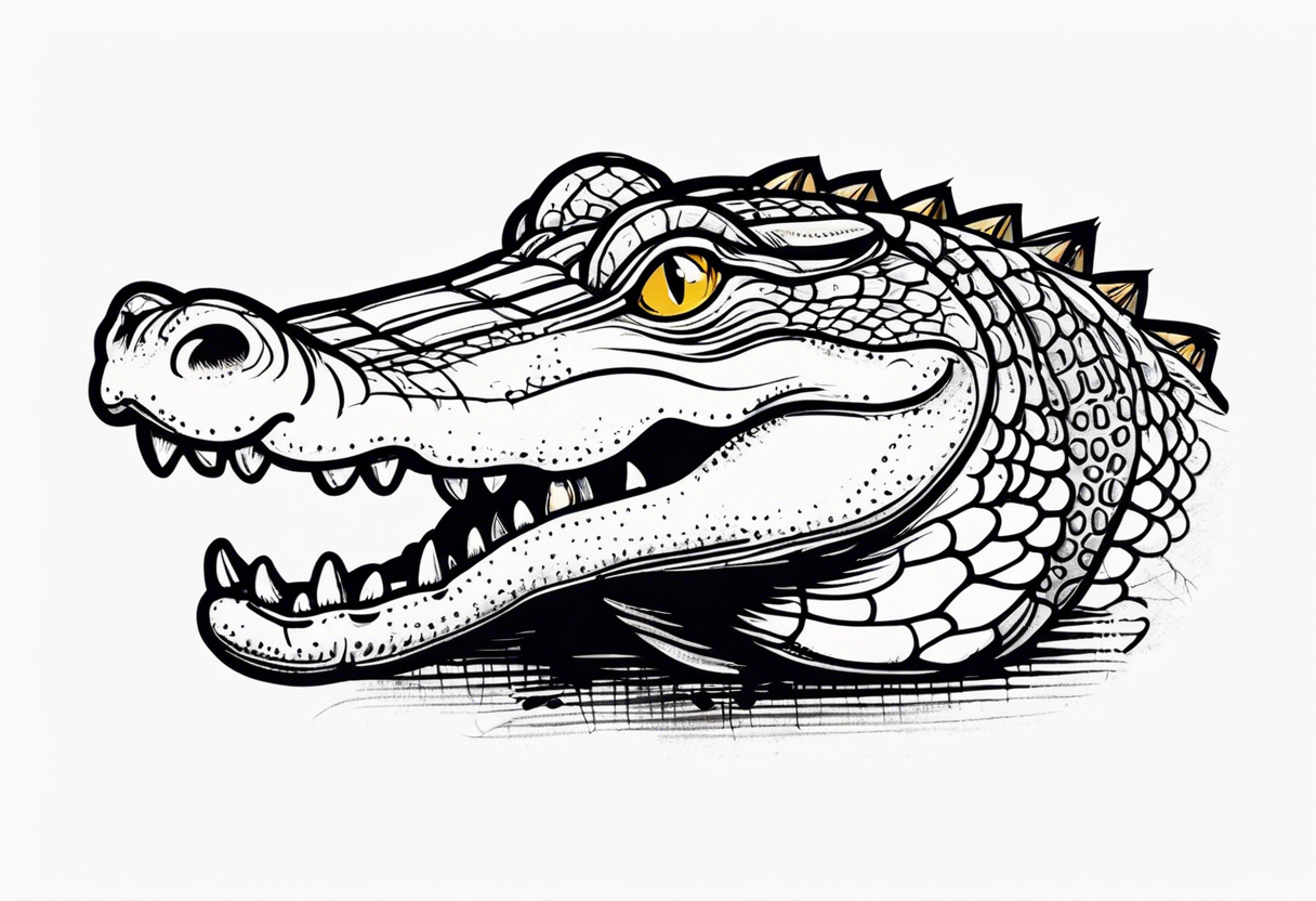 cute face baby small crocodile tattoo idea