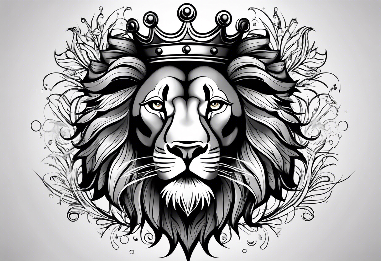 Lion with Crown Tattoo by: Joshua Barrett by fahqbwoi on DeviantArt