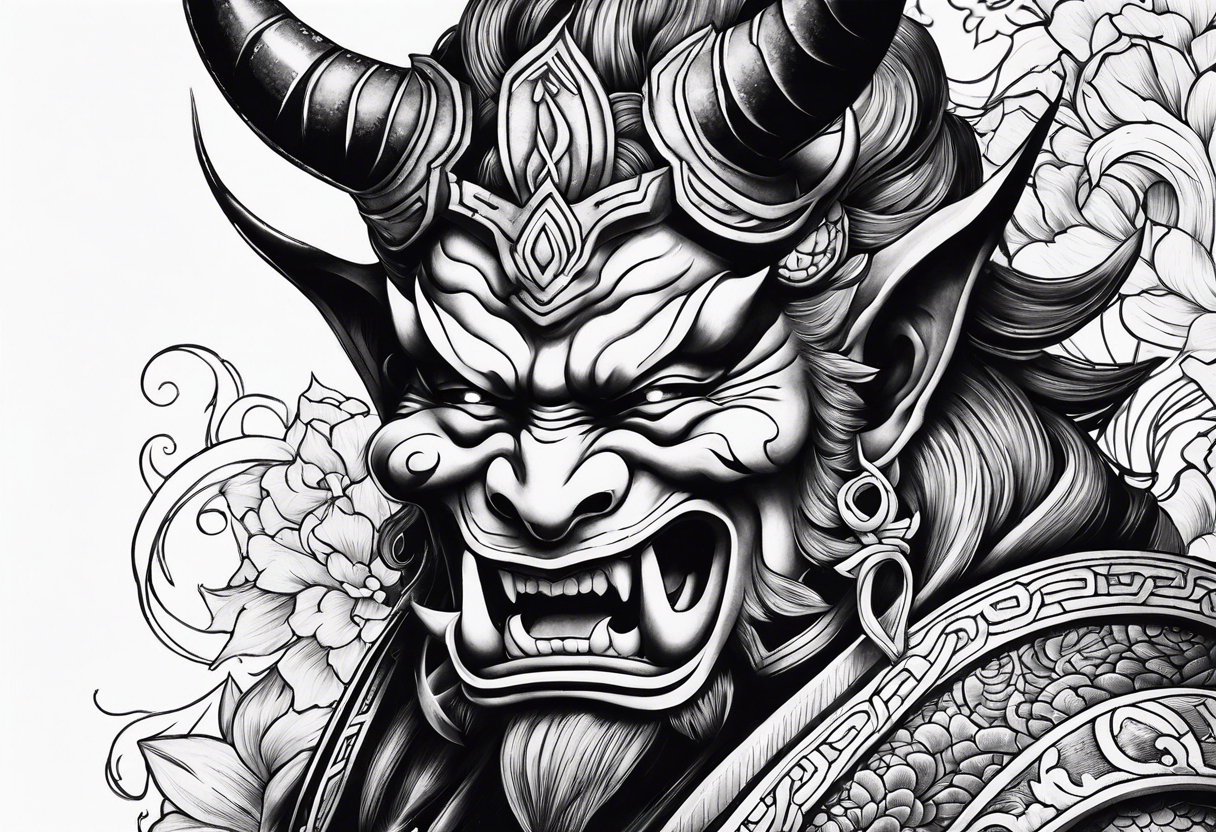 japanese demon tattoo idea