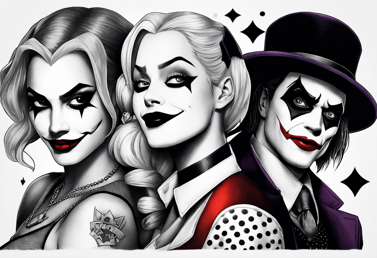 joker and harley quinn from the animated serie tattoo idea