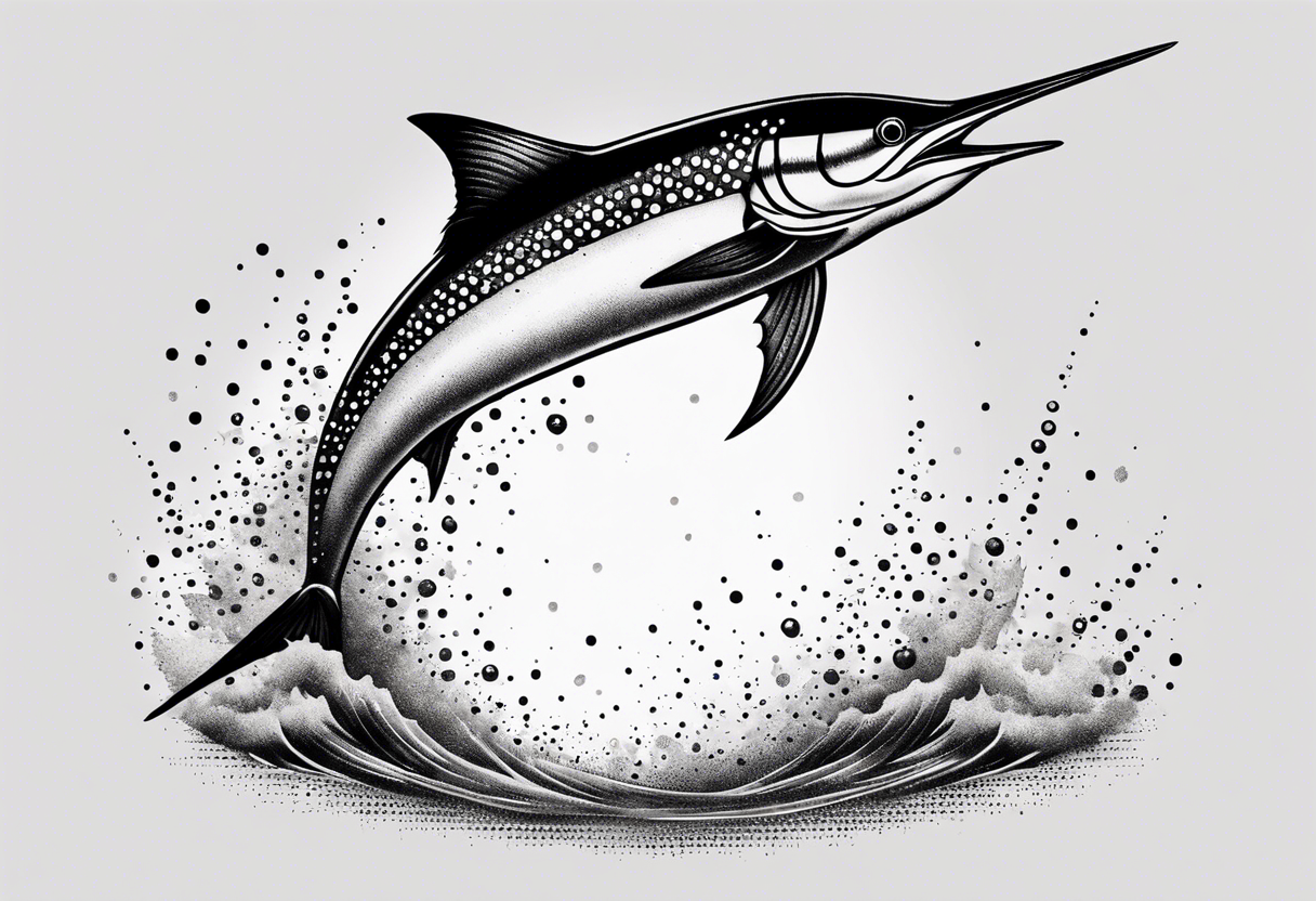 Marlin jumping tattoo idea