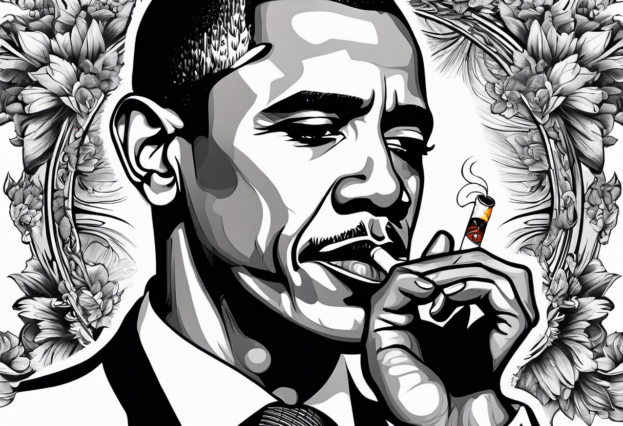 obama smoking cigarette tattoo idea