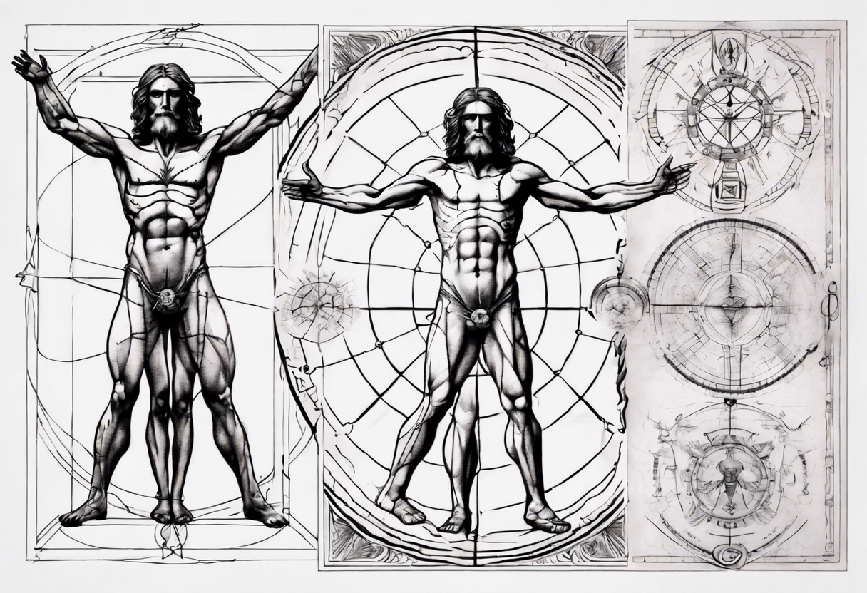 Vitruvian man tattoo idea