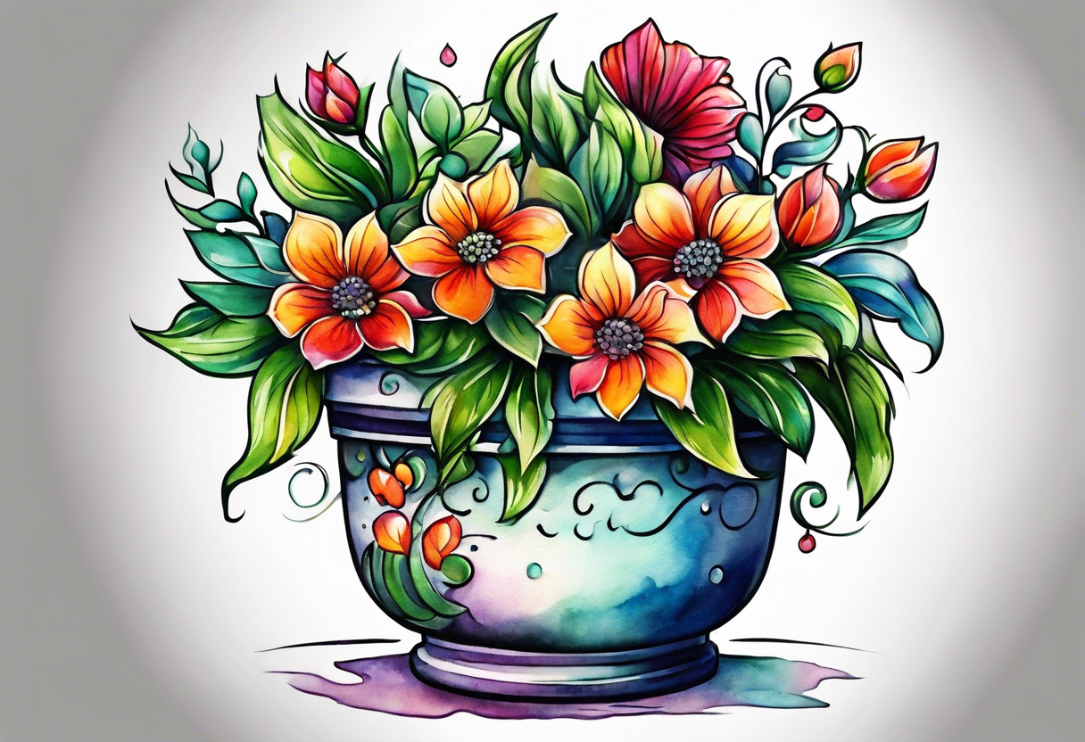 I would like a small tattoo of a flowerpot that is empty. tattoo idea