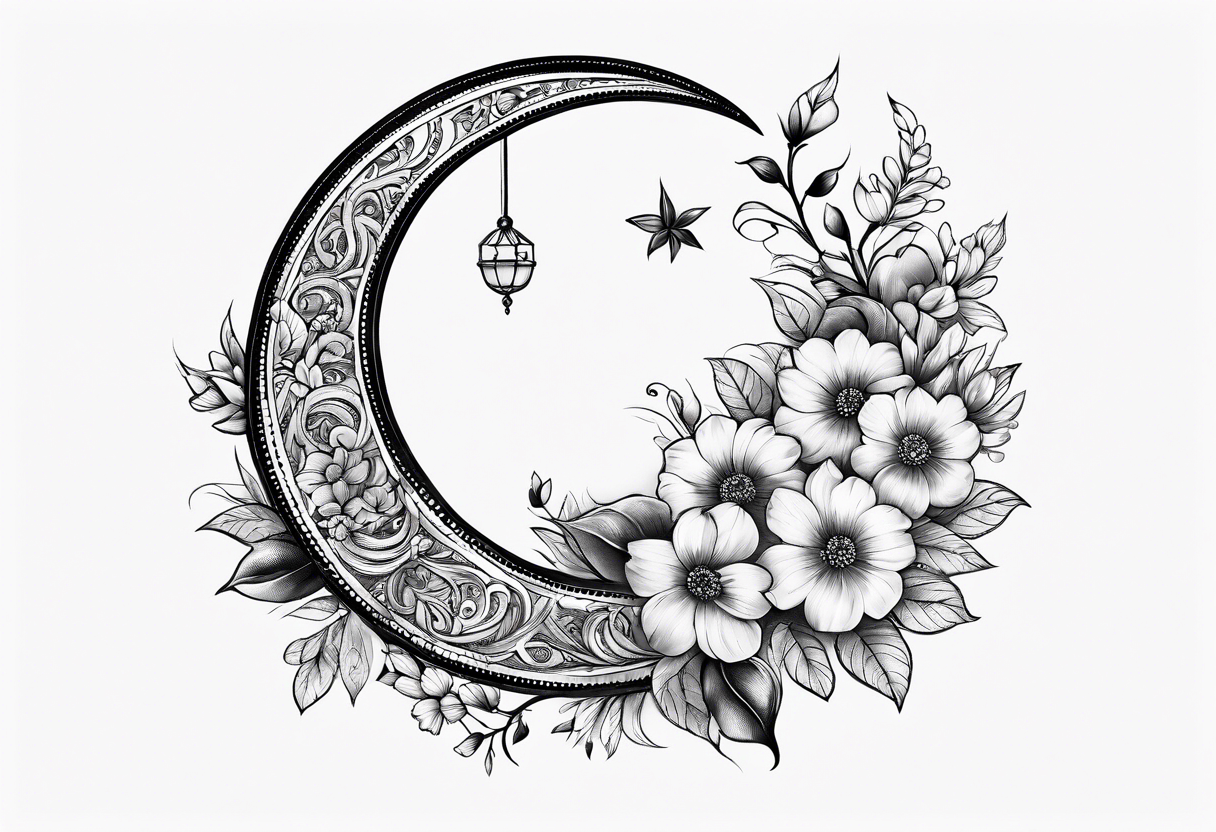 Flower Moon Temporary Tattoo (Set of 3) – Small Tattoos