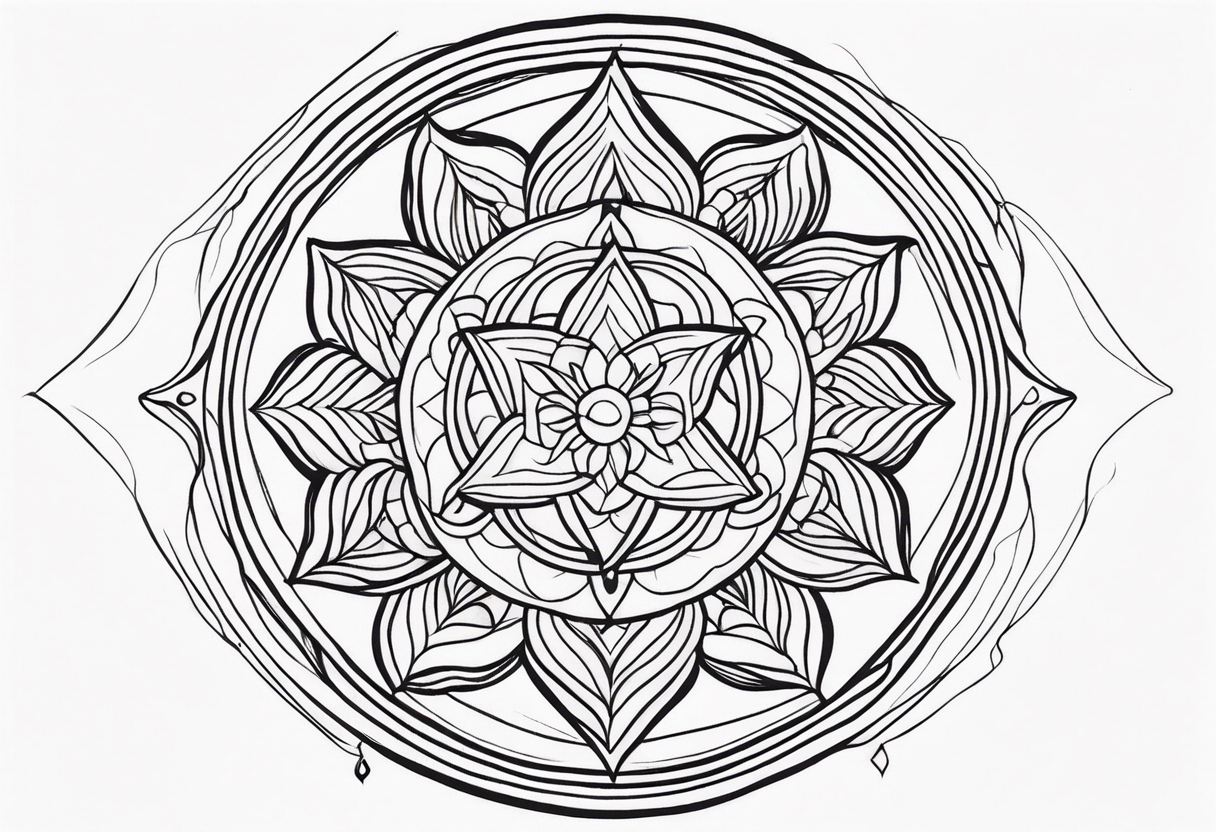 small minimalistic soft spiritual
 motif no border tattoo idea