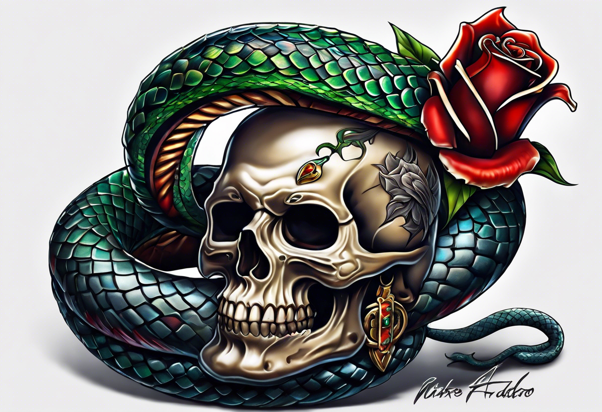 Old School Tattoo Design Snake Skull Stock Illustration 2190207243 |  Shutterstock