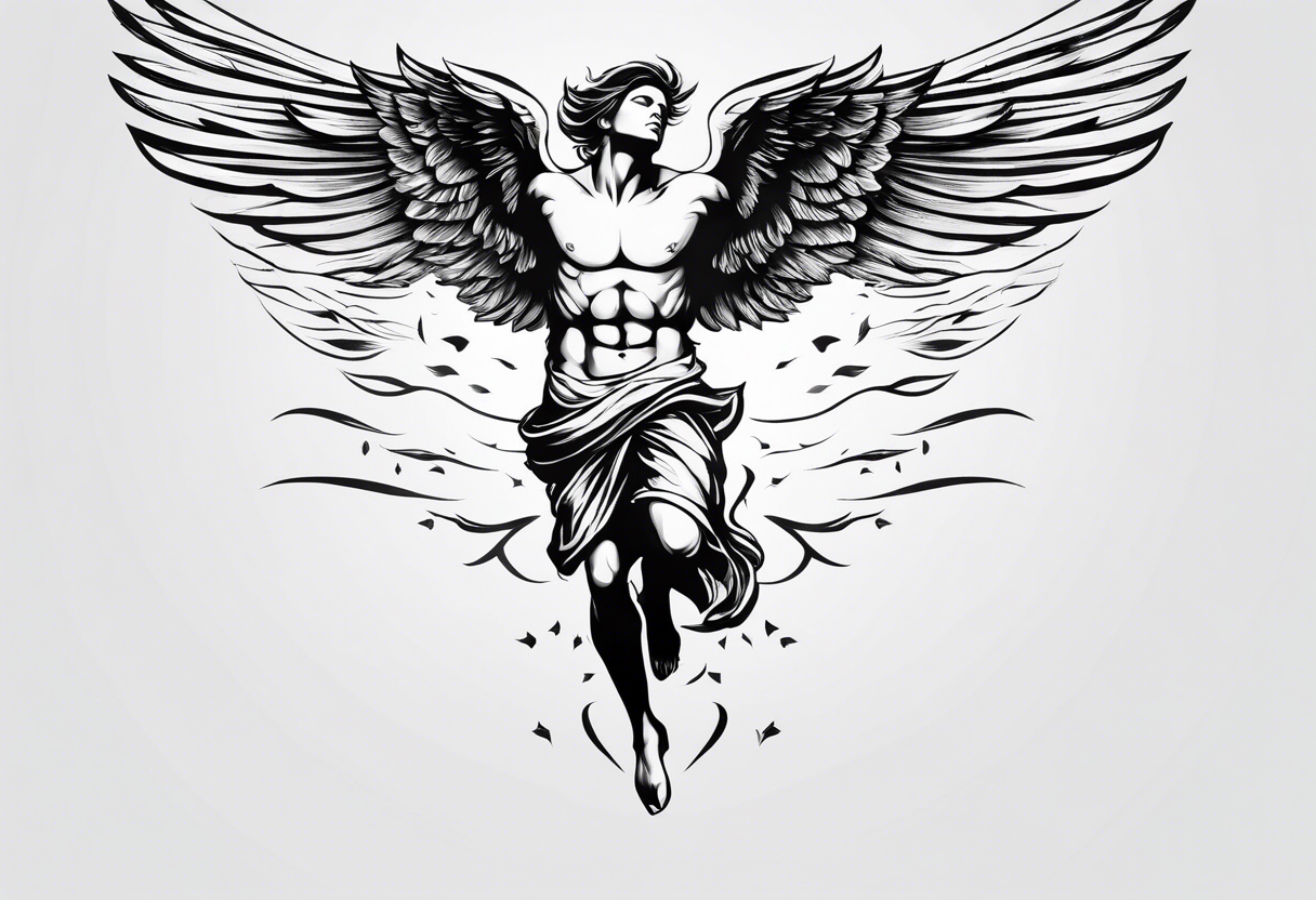 simple icarus falling small tattoo idea