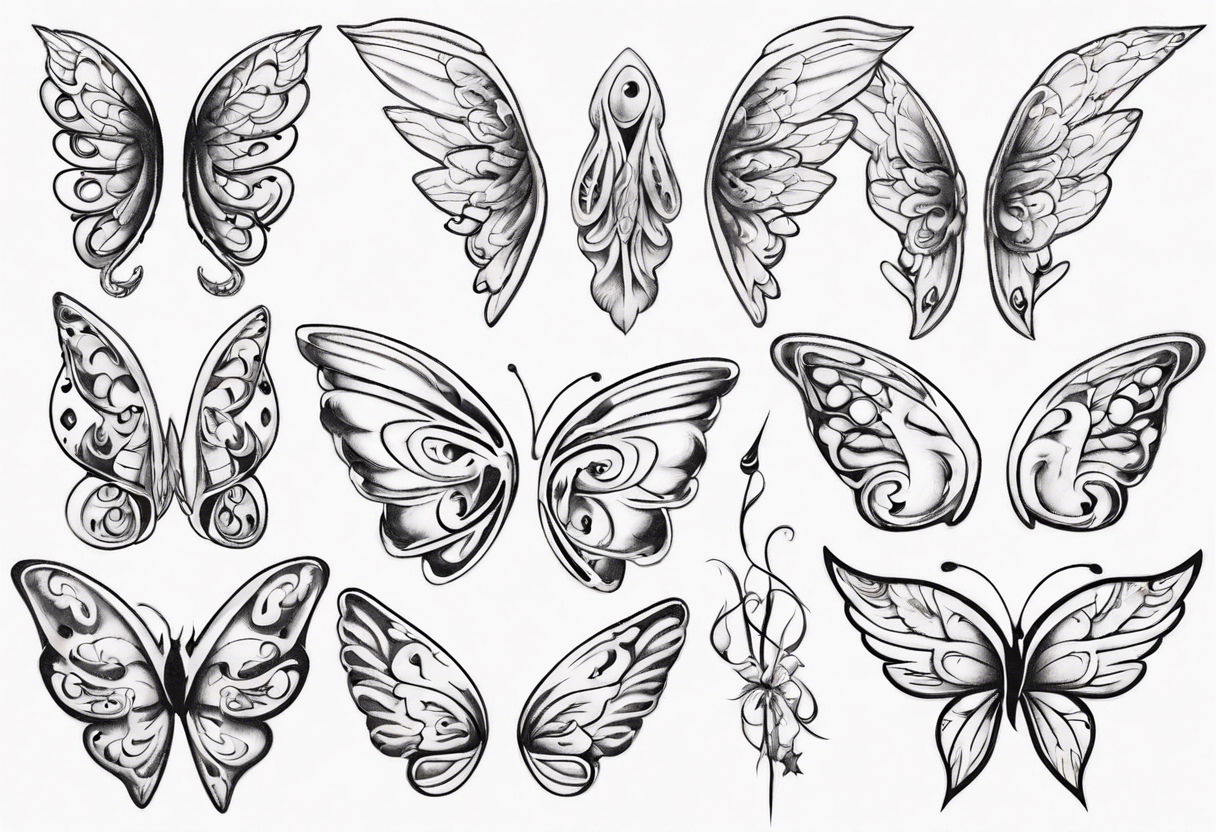 Curiosity inscribed into a simple fairy wing tattoo idea