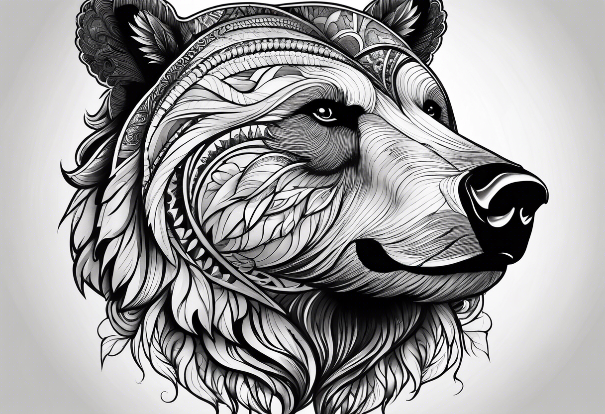 Bear face tattoo idea