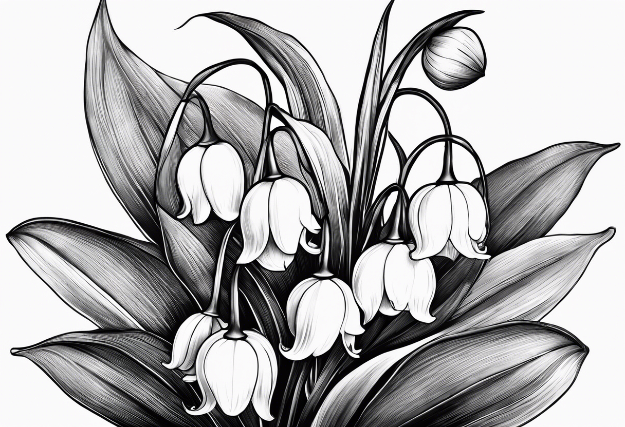 Lilly of the valley with Saturn tattoo idea