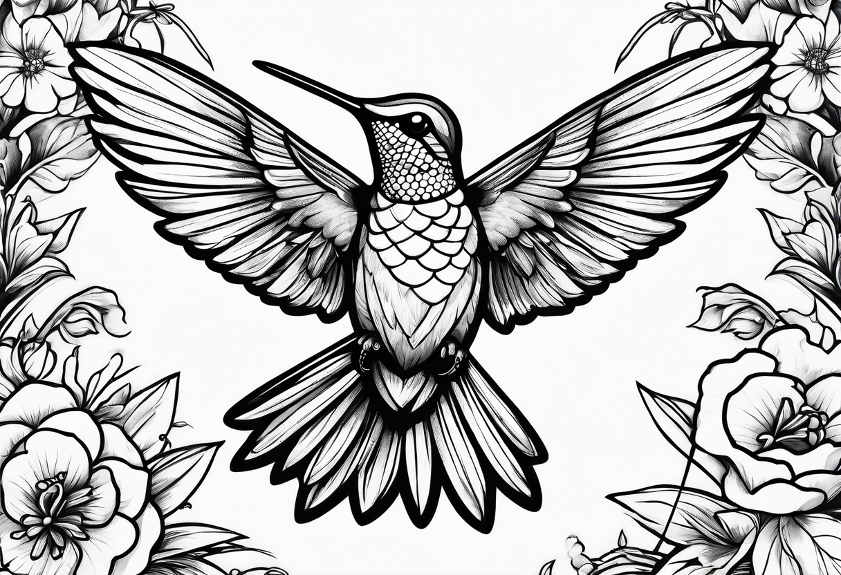 Hummingbird at war with a wasp tattoo idea
