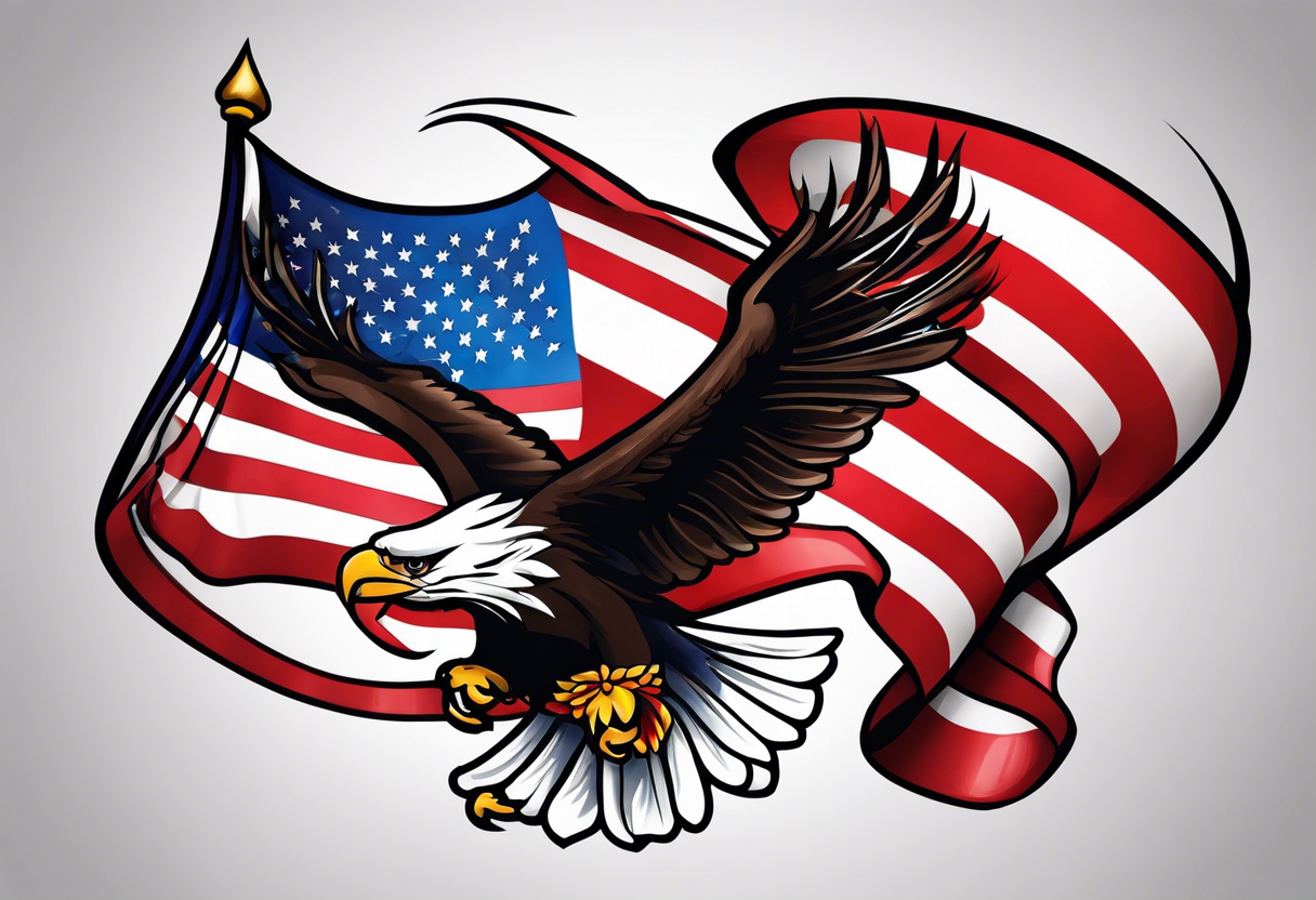 Tattoo design that incorporates the United States flag and the Philippines flag tattoo idea