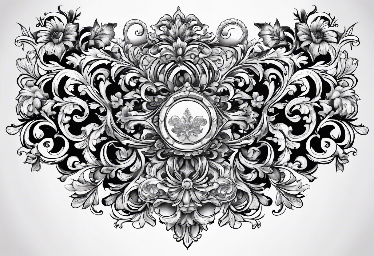 baroque vector across my back tattoo idea