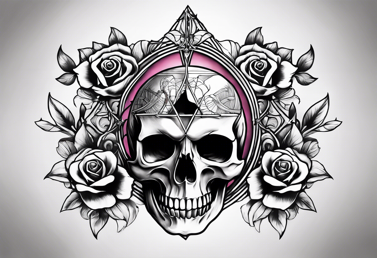 Pink Floyd skull rose tattoo idea