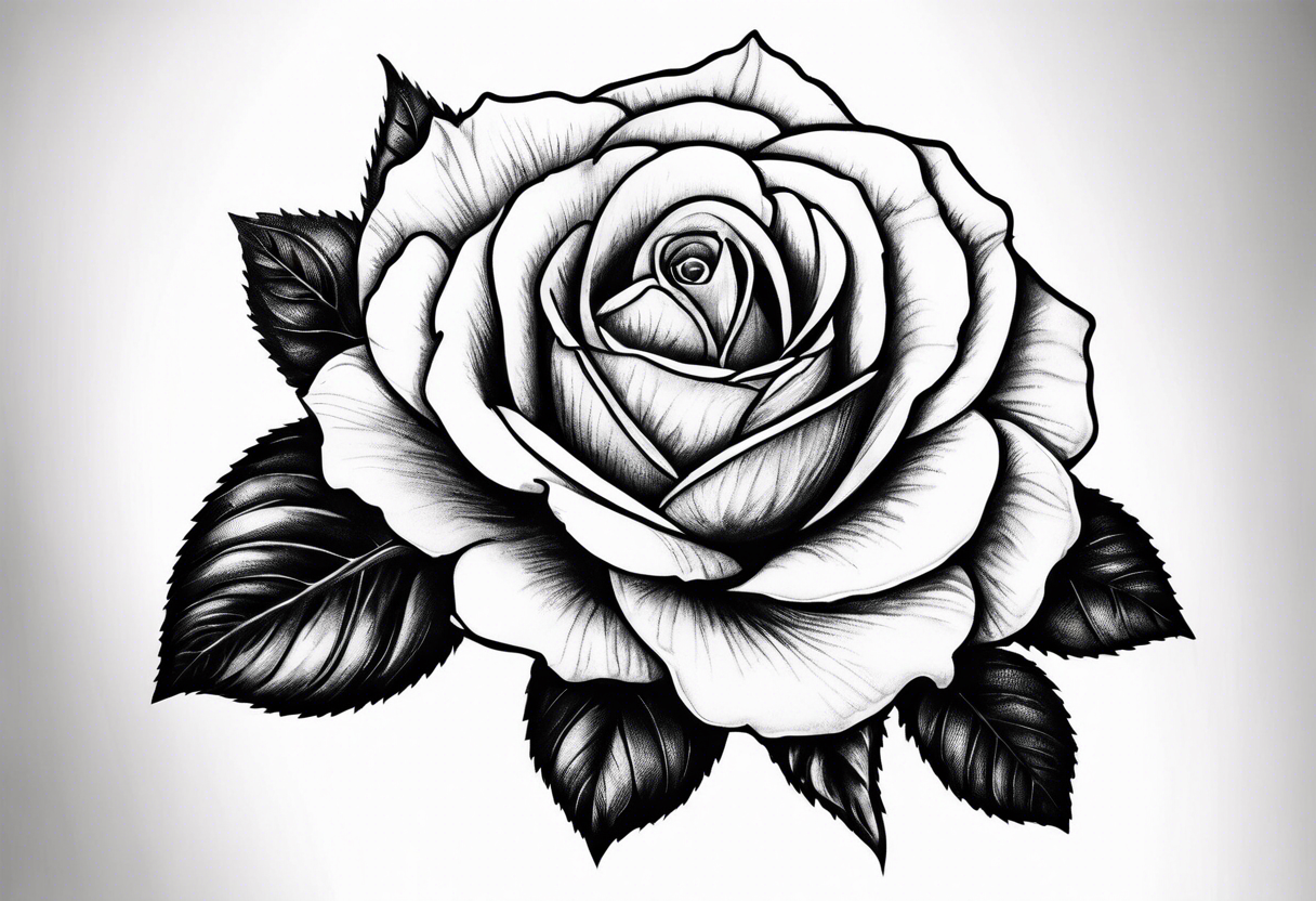 Small Rose with stem tattoo tattoo idea