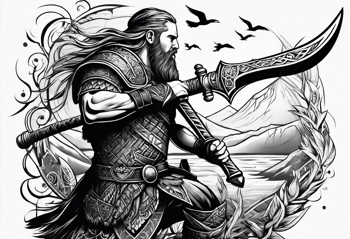 viking hunter tattoo idea