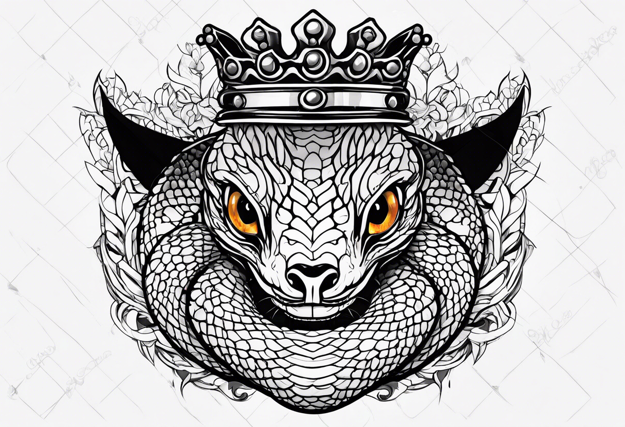 king cobra with a crown tattoo idea