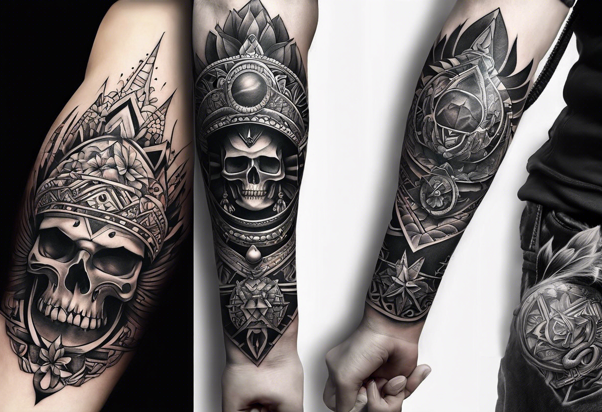 Quiero diseños para todo el brazo con tema egipcio entre dioses tattoo idea