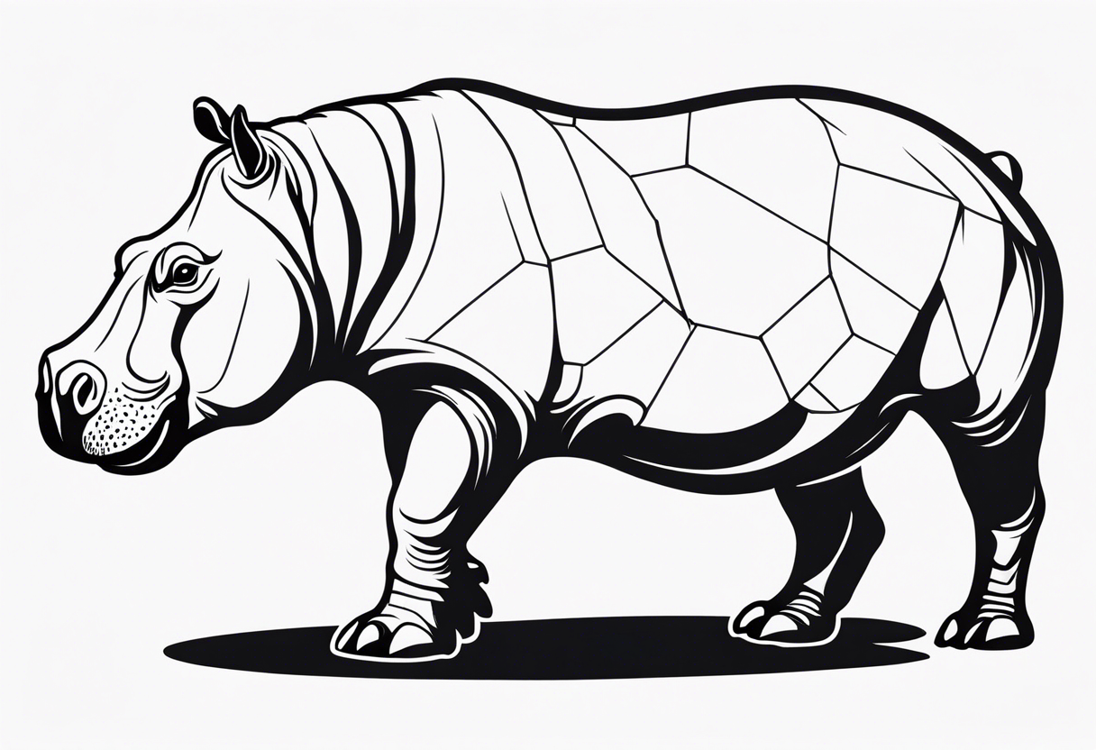 Hippopotamus protection tattoo idea