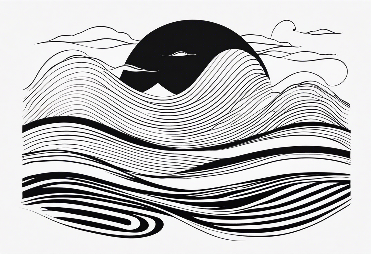 background wind or water with curved lines but not so close together tattoo idea