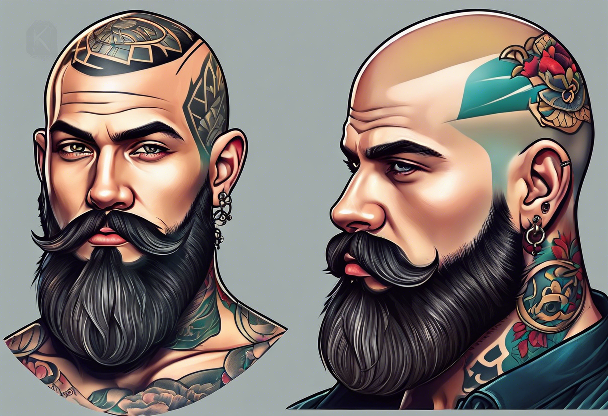 Athletic Shaved Head Male Tattoos On Stock Photo 626256221 | Shutterstock