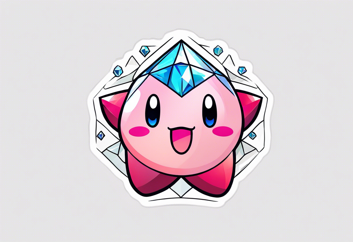 kirby smiling inside a shiny crystal tattoo idea