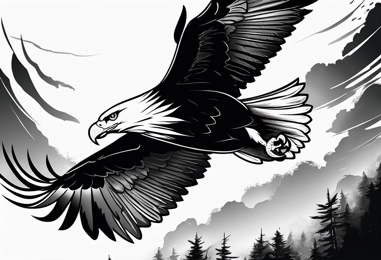 eagles in flight silhouette without any other imagery tattoo idea