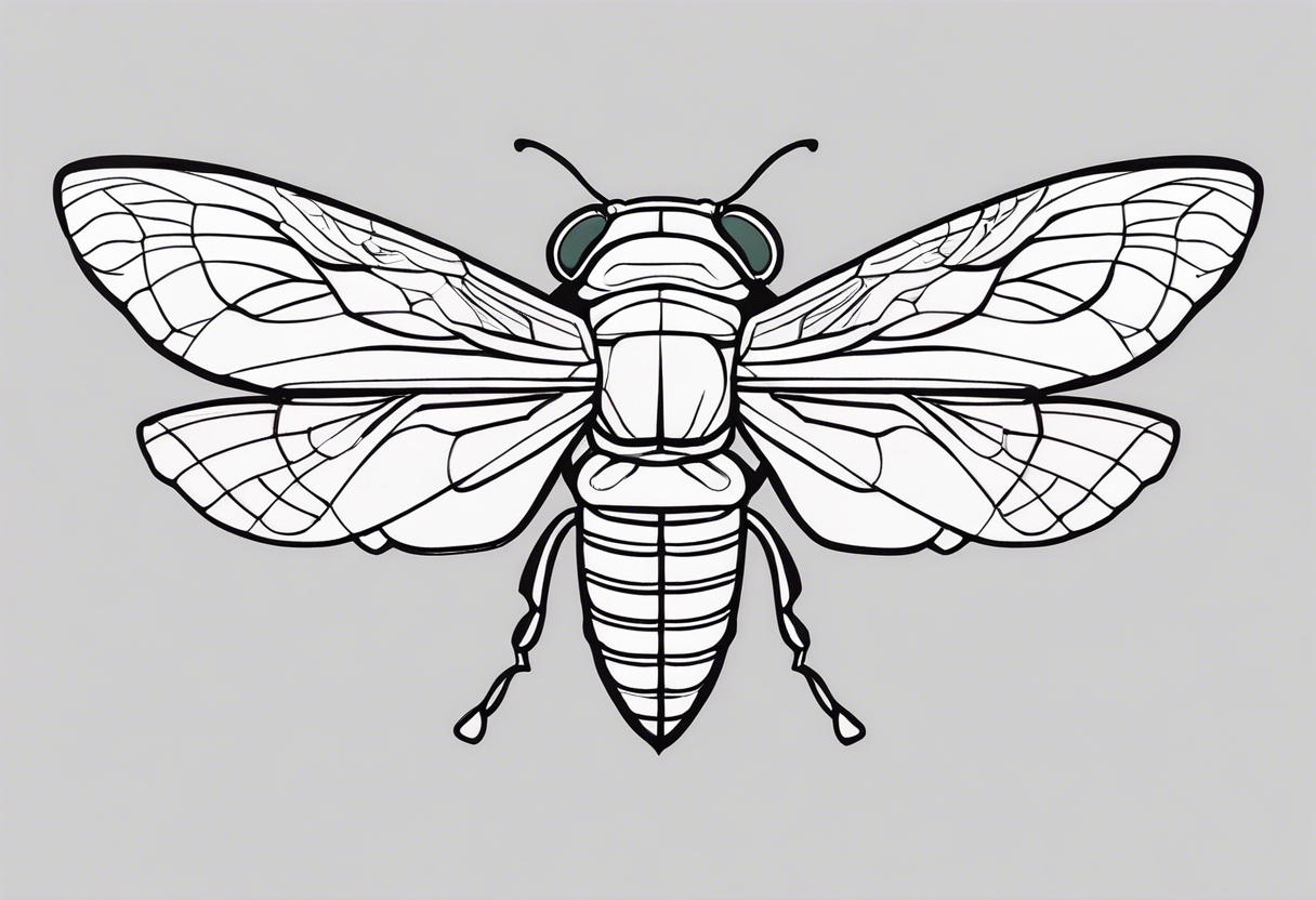 cicada with closed wings tattoo idea