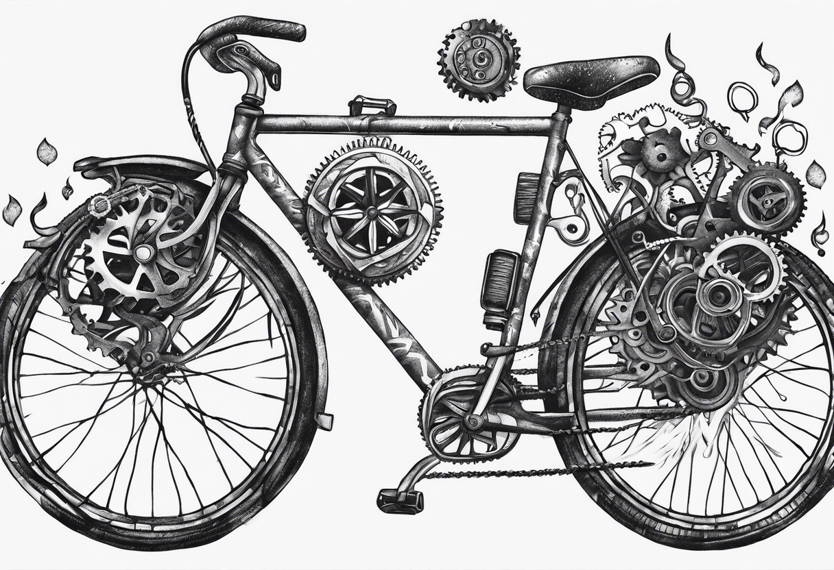 Bicycle gear where heart should be tattoo idea