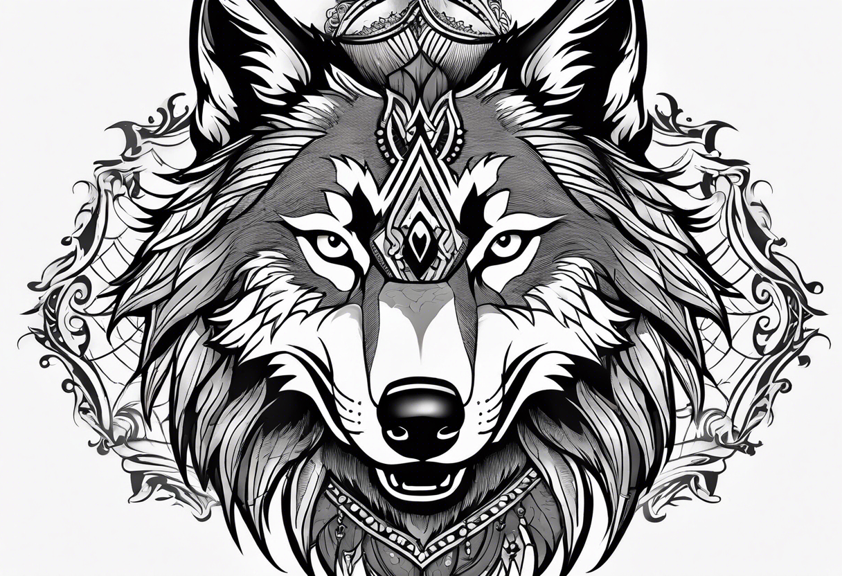 Sexy and angry wolf for woman, along left side of woman’s body tattoo idea