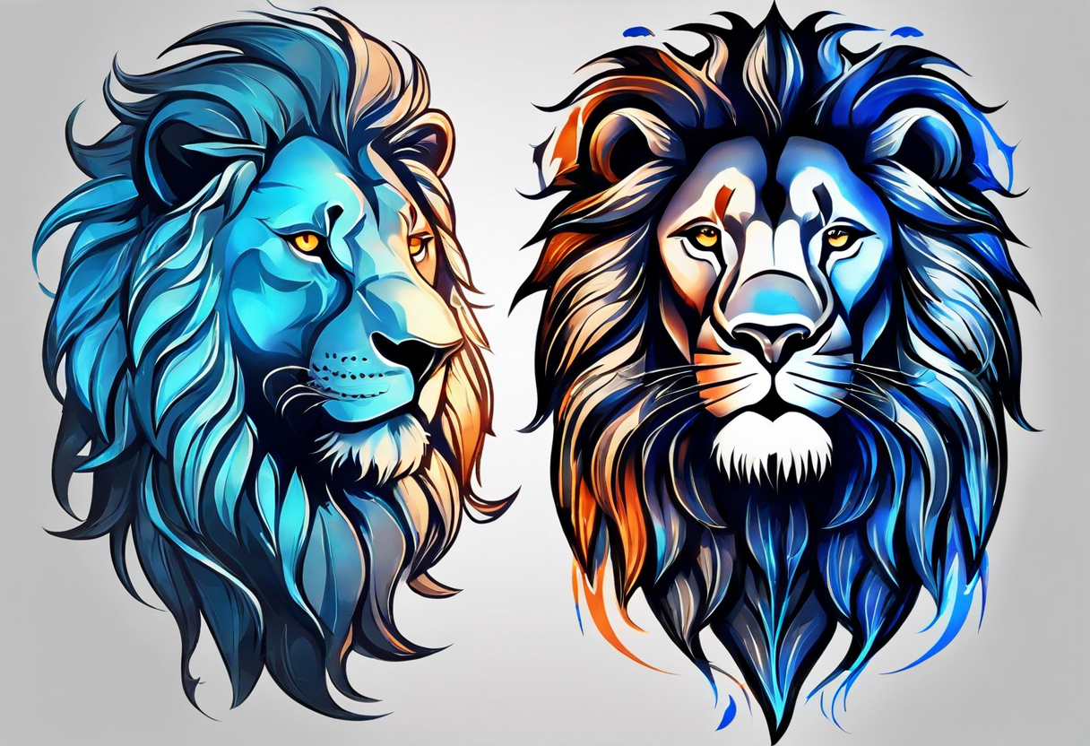 Geometric Lion Leo Tattoo Design - Astro Tattoos