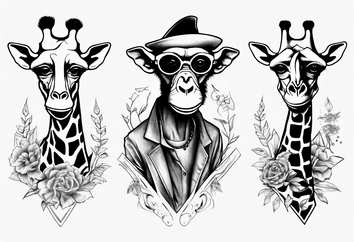 Steam Punk Giraffe Tattoo Design – Tattoos Wizard Designs