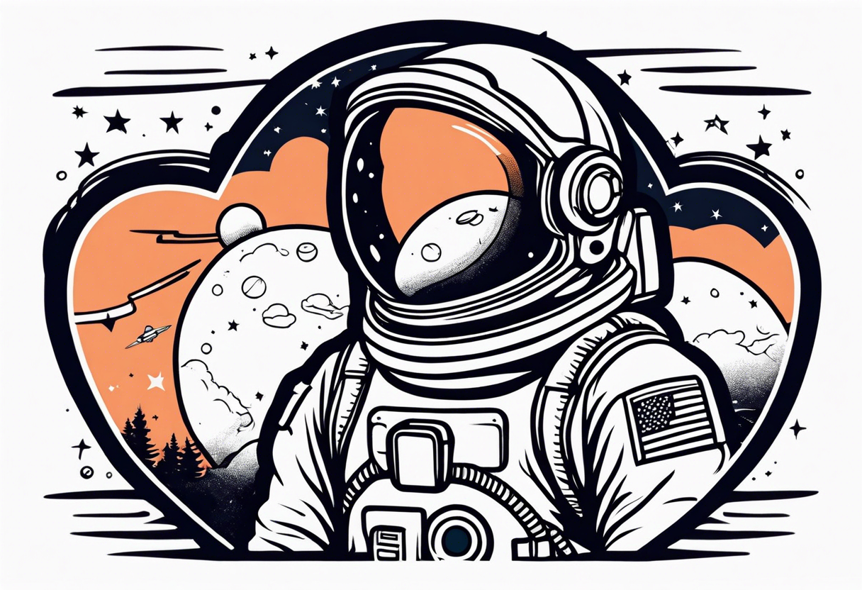 love astronaut tattoo idea