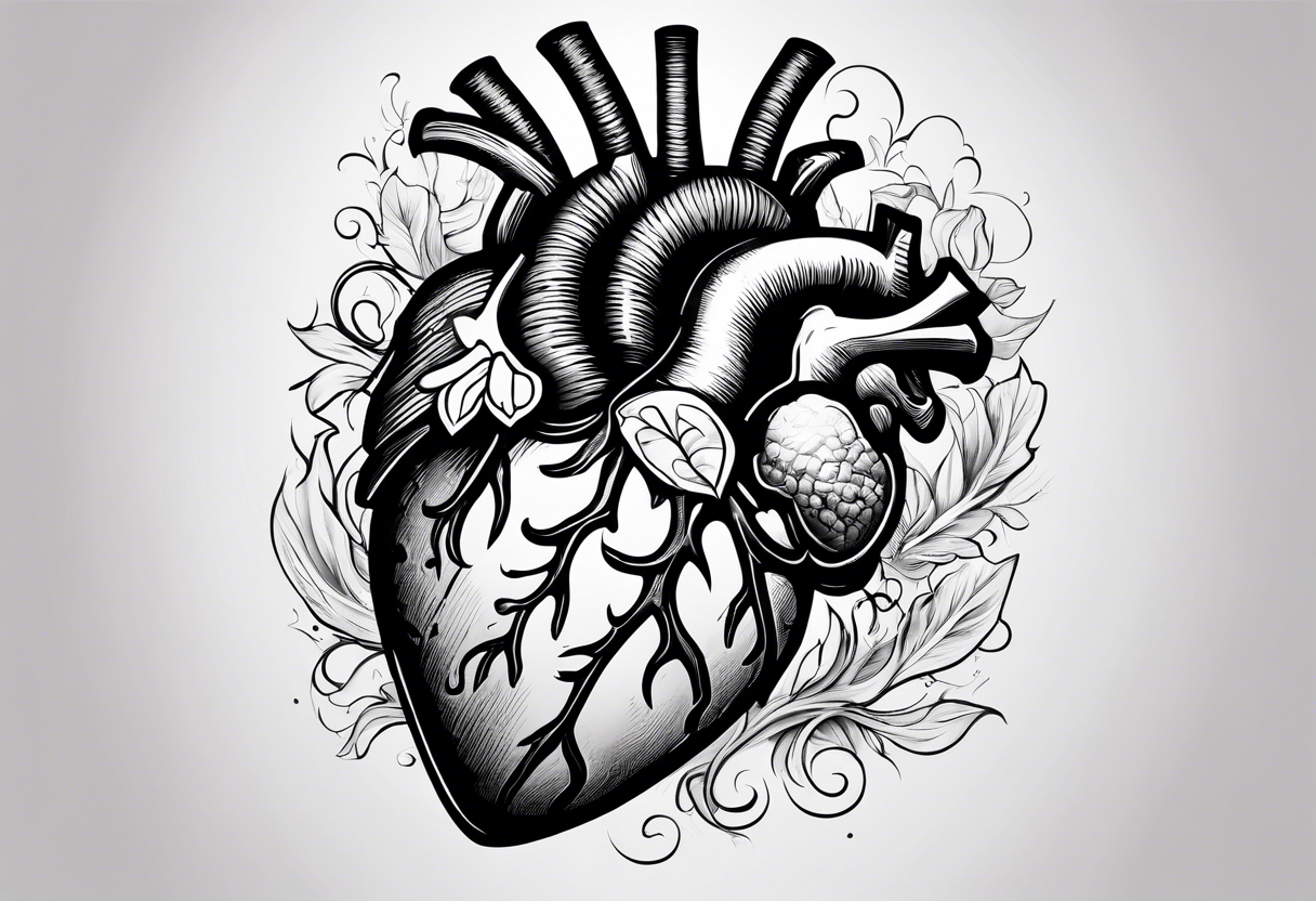 ribs exposing anatomically correct heart tattoo idea