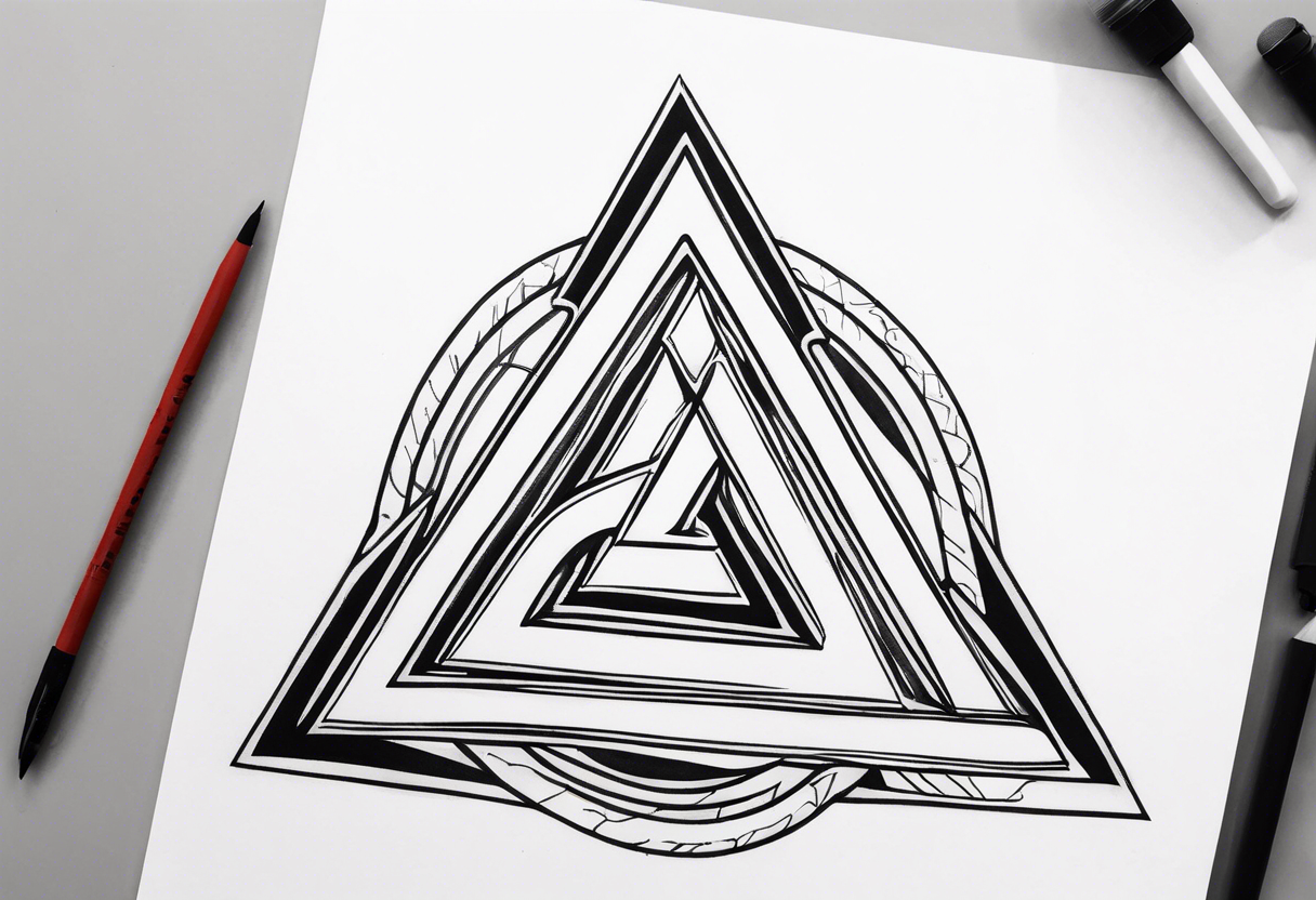 simple letter delta inside a loop of chain tattoo idea