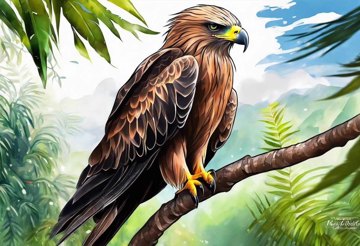 I want a tattoo for my daughter, her name is Daya which means black kite. I also love natur and I'm a climate change activist. Make the black kite soft, little more child like. For small tattoo tattoo idea