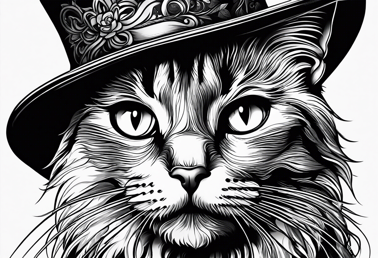 Black cat I’m a hat tattoo idea