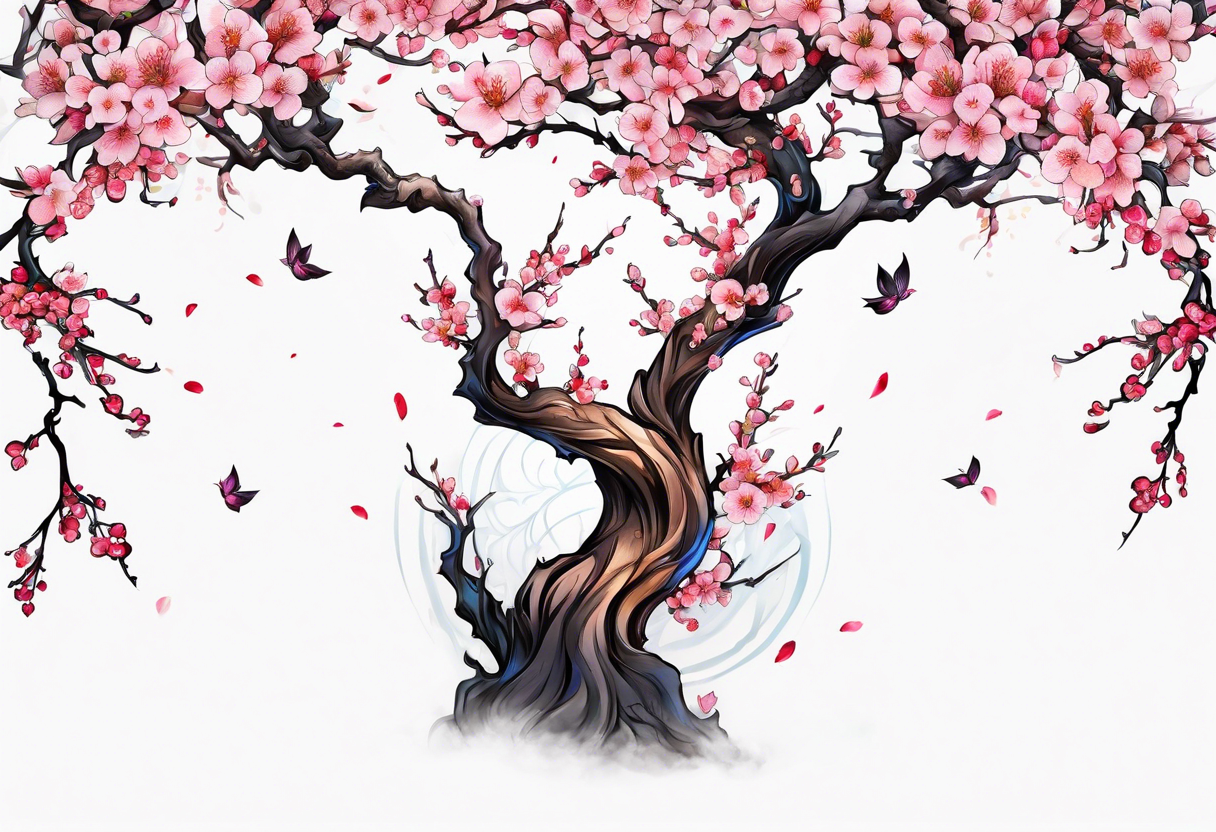 Japanese cherry tree tattoo idea