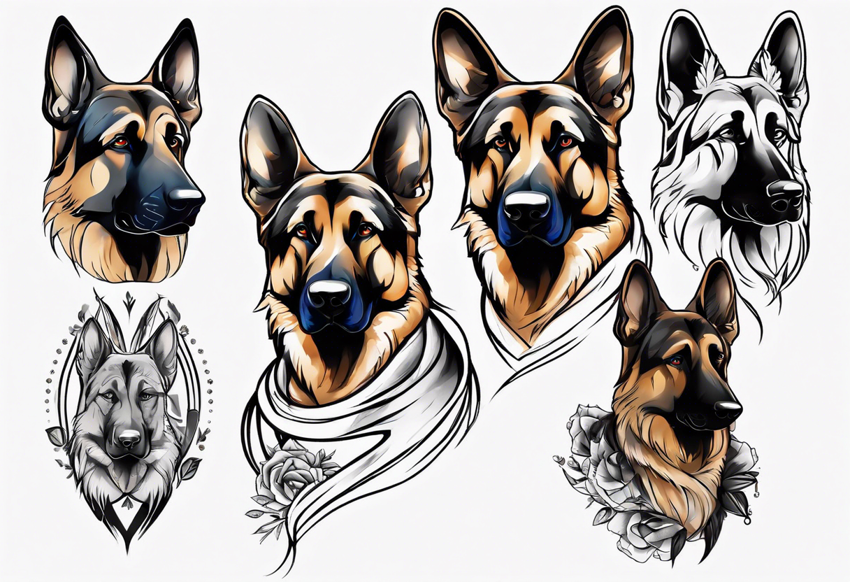 Amazon.com : German Shepherd Dog Head Temporary Tattoo Water Resistant Fake  Body Art Set Collection - Light Blue (One Sheet) : Beauty & Personal Care