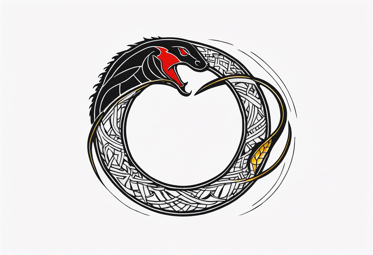 ouroboros cut in half tattoo idea