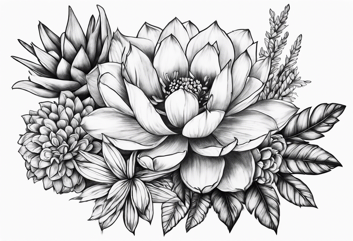 Mexican Desert flora tattoo idea