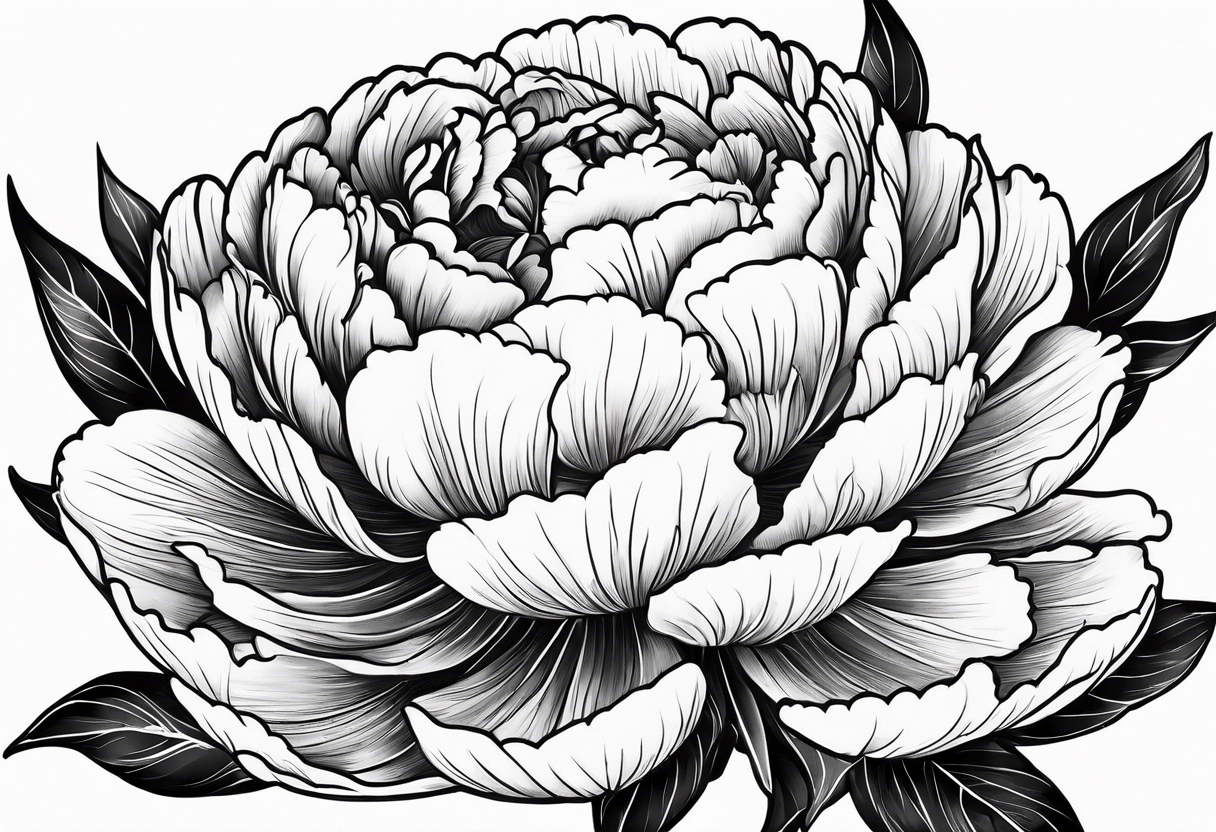 single peony flower tattoo idea