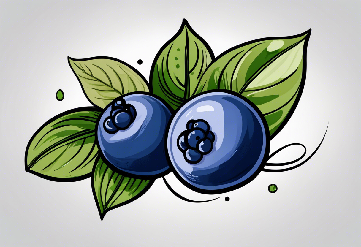 3 blueberries with a leaf tattoo idea