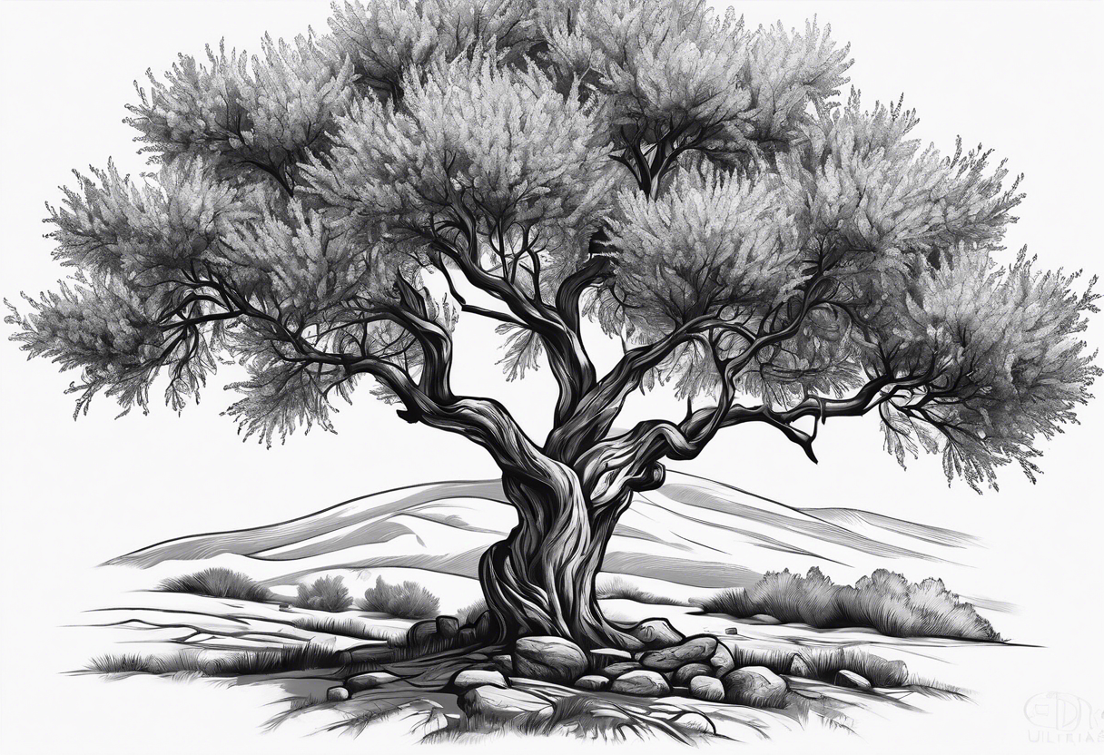 Russian olive tree tattoo idea