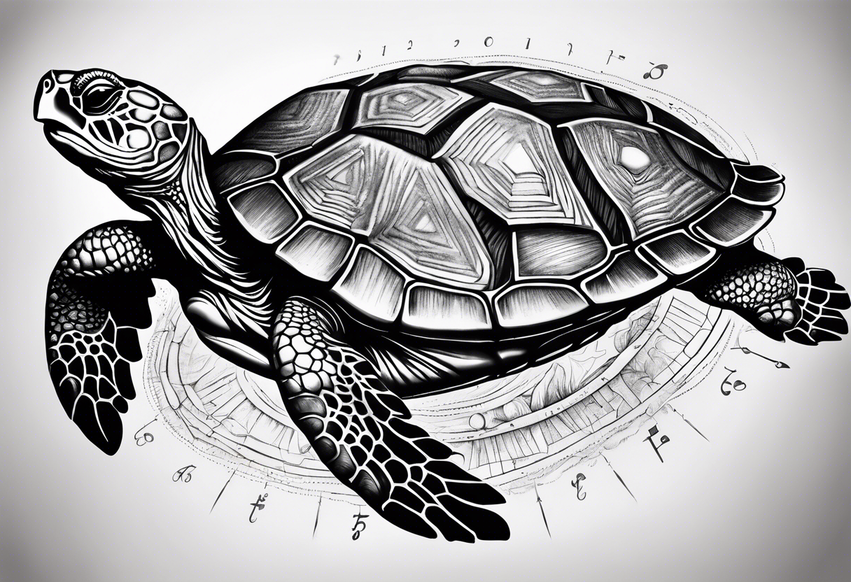 Turtle with the circle of fifths on its shell tattoo idea