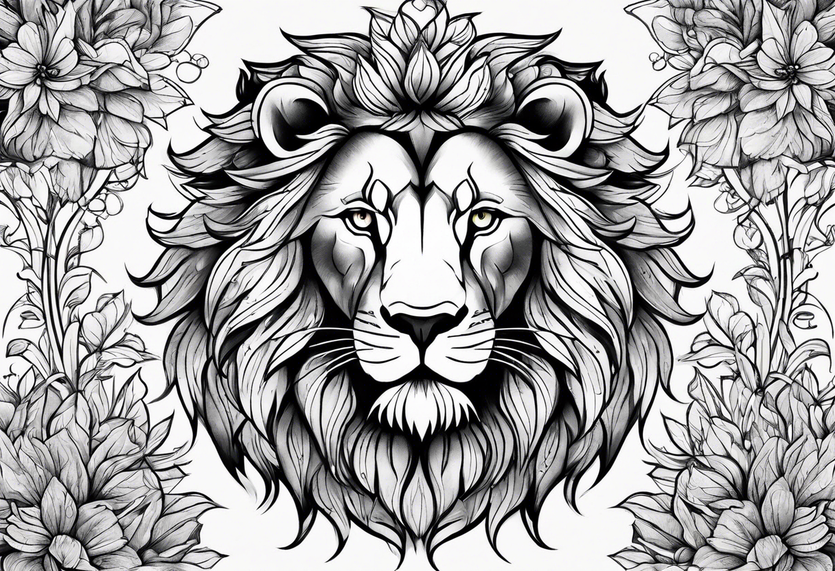 Lion delicate tattoo idea