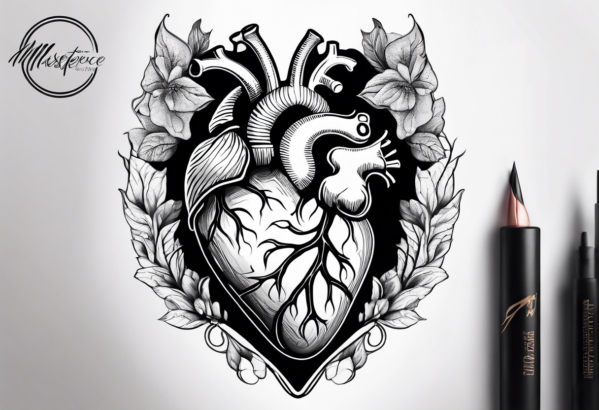 Anatomical heart tattoo idea